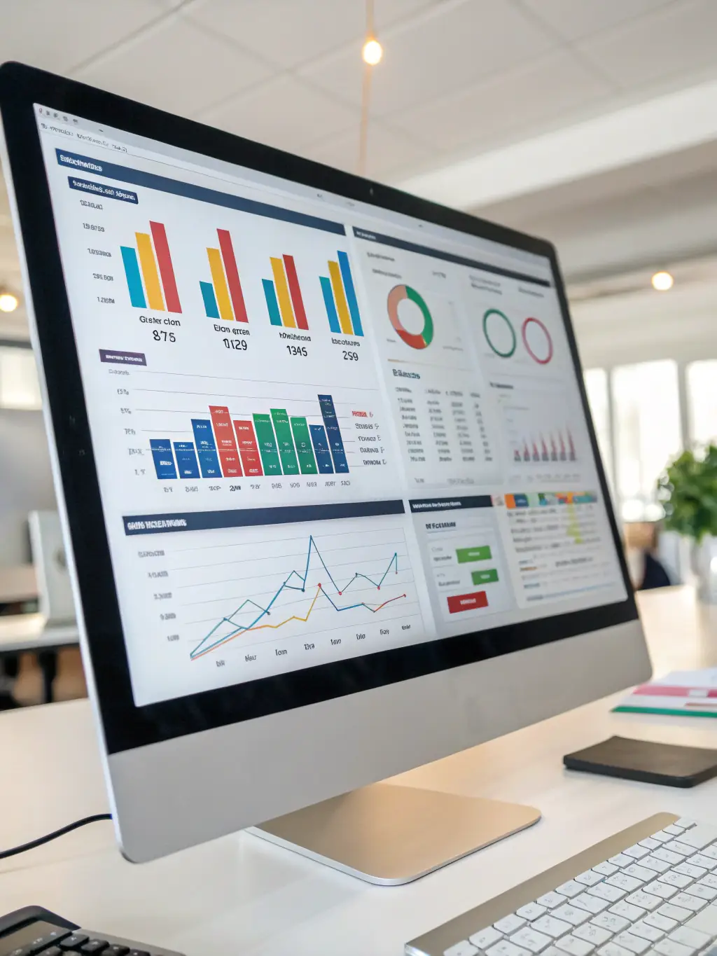 A dashboard displaying key performance indicators (KPIs) and metrics, illustrating the measurable results of AI-driven automation.
