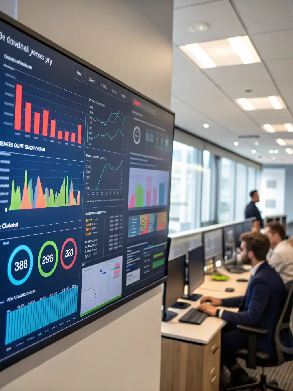 A dashboard displaying key performance indicators (KPIs) improving after implementing NODA IA's solutions, demonstrating measurable results.